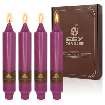 4 PCS Purple Candlesticks 7 inch Small Taper Candles Stick Candles Unscented Tapered Candlestick for Wedding Party Home Décor Candles Advent