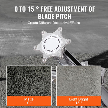 VEVOR Power Trowel 24 inch, 6HP Gas-Powered Smooth Concrete with Float Pan, Heavy Duty Commercial Screed Concrete Cement with Finishing Blade