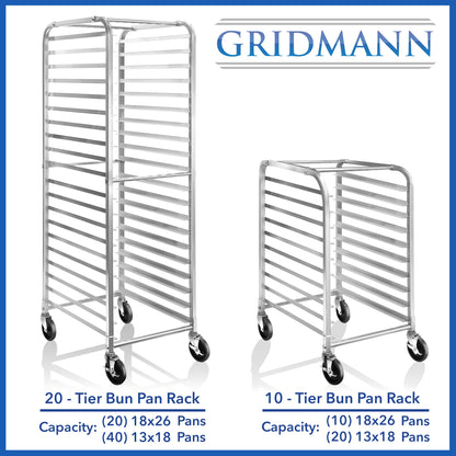 GRIDMANN Commercial Bun Pan Bakery Rack - 10 Sheet