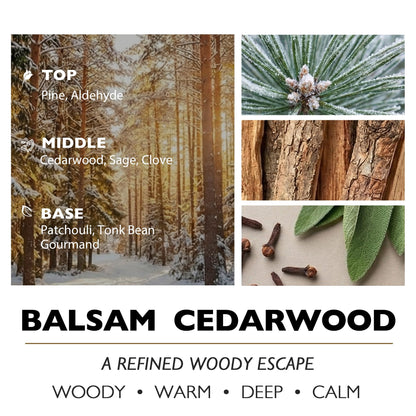 HomeLights Balsam Cedarwood Scented Candles | 18oz Soy Candles Industrial Chic 4-Wick Large Candle Jars | Ideal Candle Gifts for Events, Home Decor Stress, Relief & Relaxation