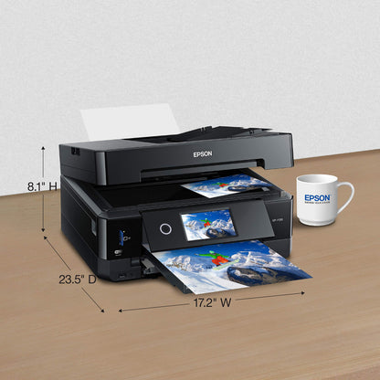 Epson Expression Premium XP-7100 Wireless Color Photo Printer with ADF, Scanner and Copier, Black, Small
