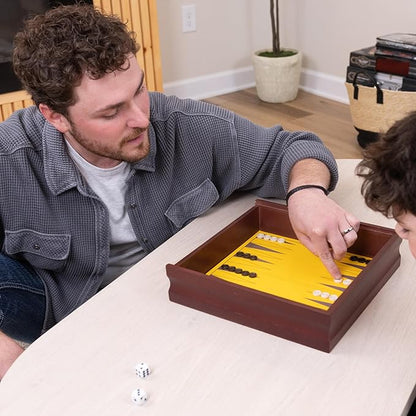 Elbow Room Games Family Game Set 10 Classic Games with Wooden Storage Box and Built-in Game Boards Endless Fun for Game Nights Gatherings &amp Travel 2+ Players