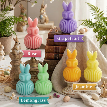 Lanpn 6 Pcs Easter Bunny Candles Gift Set, Mini Rabbit Shaped Votive Tea Lights, Easter Flower & Fruit Scented Candles, Each 2.1 oz, Spring Party Holiday Decor Home Table Centerpiece, Macaron Color