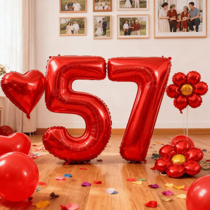 Laser Red 9 Balloon, Number Balloons 40 Inch, 9th Giant Birthday Decorations for Girls,19th 29th Party Decorations Supplies, Number 9 Balloon