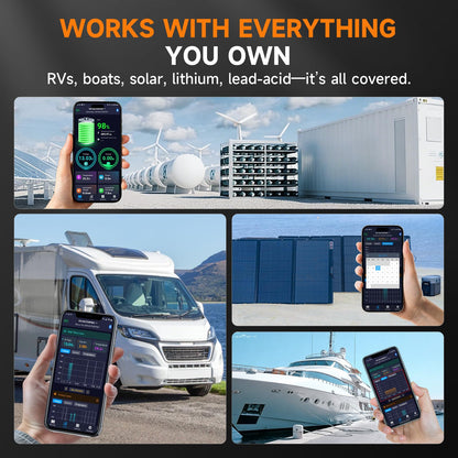 2026 Bluetooth Battery Monitor with 600A Smart Shunt FOXWELL BT630, Track Volt/Amp/Watt/Capacity, 8 Protection Alarms, for LiFePO4/Lithium/RV/Solar/Marine/Off-Grid, Extend Battery Life, Easy Install