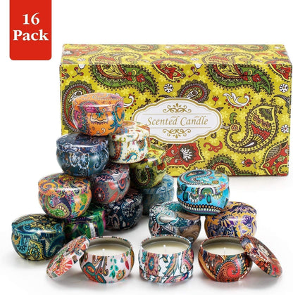 YOROXRG Set 16 Pack Scented Candles Gifts Soy Wax Travel Tin Jar Candles for Home 2.5 OZ Scented Candles for Mom for Christmas, Birthday, Thanksgiving, Mother's Day…