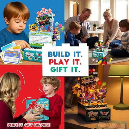 STEM Piano Music Building Block Set with Light &amp Sound Real Playable Building Toys for Kids Ages 6+ Birthday Gift &amp Room Décor DIY Creative Toys for Kids &amp Adults