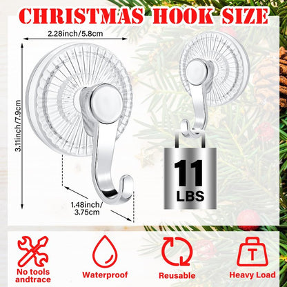 AceOrbit 4 Pack Suction Cup Wreath Hangers for Glass Front Door Heavy Duty Vacuum Suction Cup Hooks Removable Clear Wreath Holder for Window Kitchen Bathroom Shower Valentine's Decorations