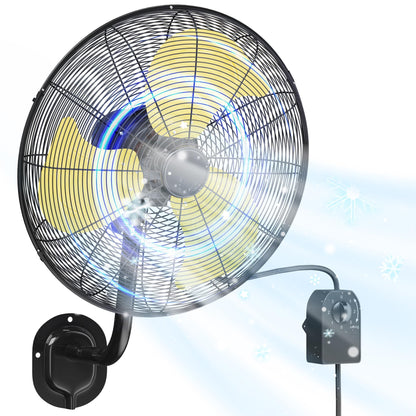 20 Inch Wall Mount Fan,7200 CFM Industrial Fan with 90° Oscillation,3 Speeds,Poweful Motor,Adjustable Tilt,High Velocity Fans for Garage,Shop,Patio,Factory,Gym,Porch,Outdoor,Indoor