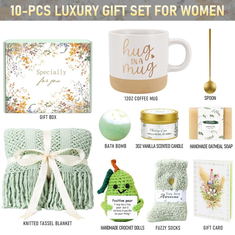 Mothers Day Gifts for Mom Wife Grandma Friends Sister, Birthday Gifts for Women Self Care Spa Gift Baskets for Women, Get Well Soon Gift Baskets Thinking of You Relaxation Stress Relief Care Package