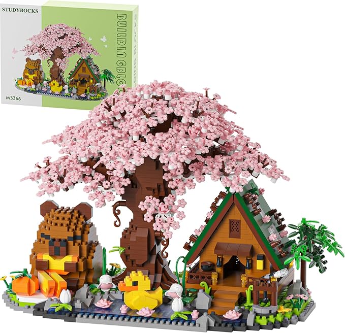 Capybara Cherry Blossom Bonsai Tree House Building Sets for Adults &amp Kids - 2280PCS Micro Mini Blocks Artificial Flower for Desk Office Home Decor DIY Arts &amp Crafts Kits Ages 8+ Girls &am