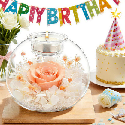 DDXXZHU Gift for Women Preserved Rose Flowers Glass Candle Decor Eternal Love Preserved Flower Gift Birthday Flowers for Women Delivery Prime Set Perfect Glass Flowers(Champagne)