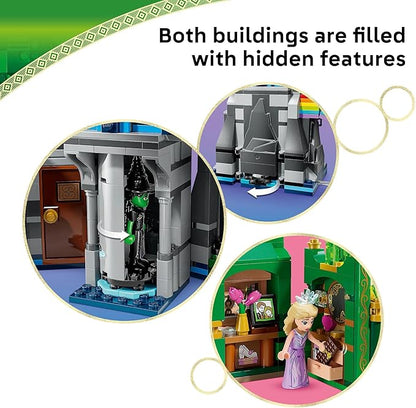 LEGO Wicked Emerald City &amp Kiamo Ko Castle Building Toy - Elphaba &amp Glinda Toy Figures 2 Buildable Playsets &amp Flying Monkey Minifigure for Kids Ages 9+ - Wicked Merch Gift for Girls &am