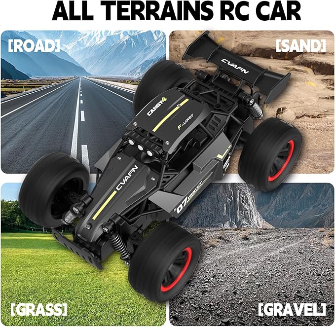 Remote Control Car for Boys 8-12 1:16 Scale Metal Shell RC Monster Truck 25+ KM/H Fast Off Road RC Cars with LED Lights All Terrain Electric Toy Vehicle Birthday Gifts for Kids Boys Girls 6-12