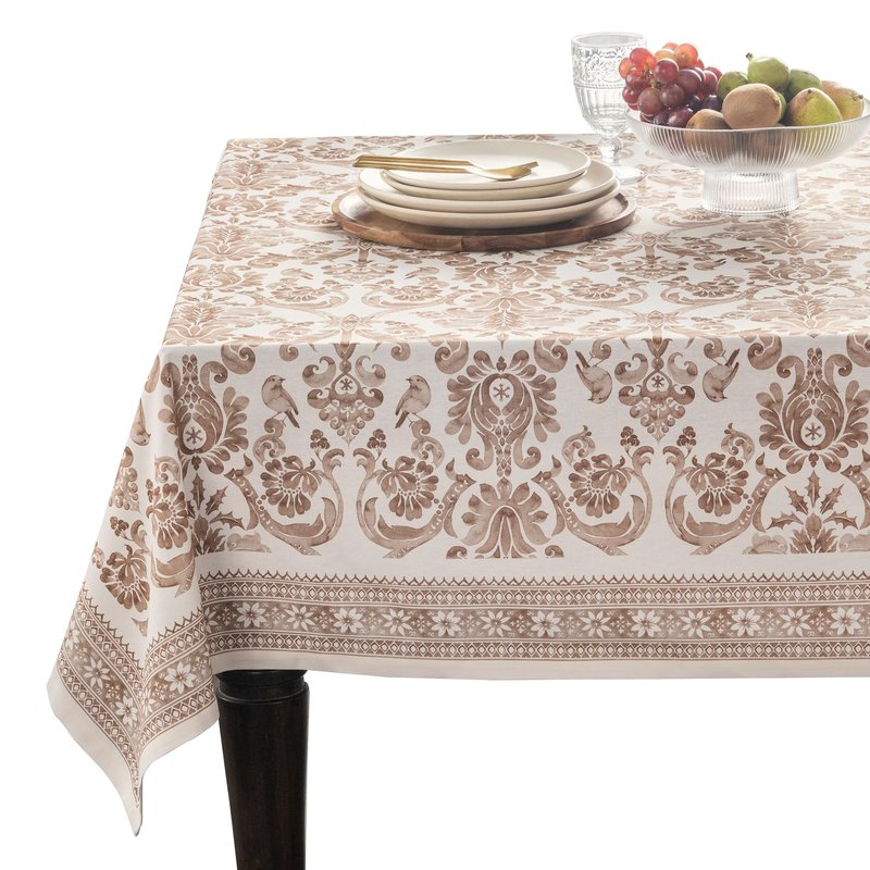 Maison d' Hermine Table Cloth Rectangle Table 100% Cotton 54 x 72 Inches Fall Tablecloth Reusable Everyday Use for Thanksgiving Christmas Decorations Dining Farmhouse Party (Allure)