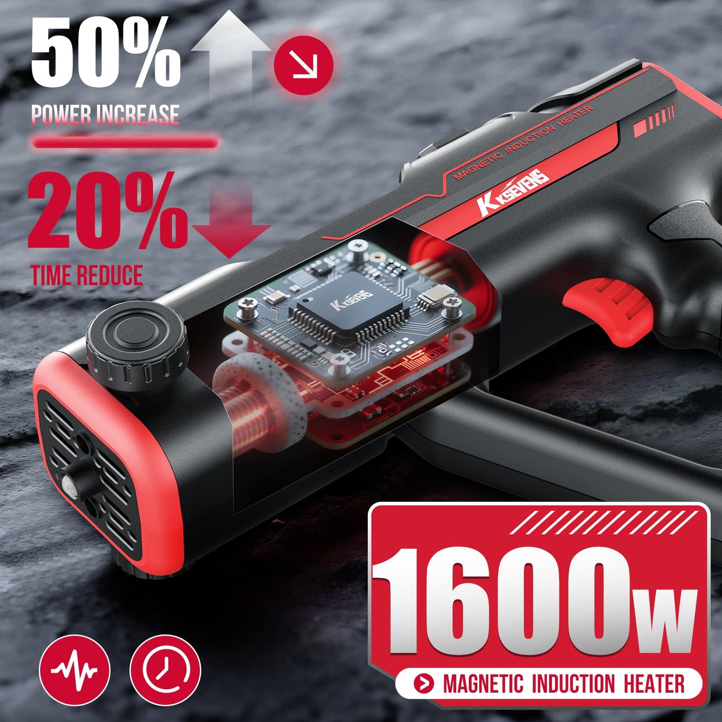 Induction Heater Bolt Removal,1600W 110V Handheld Magnetic Induction Heater Tool with 6 Coils for Rusty Screw Removing,Red