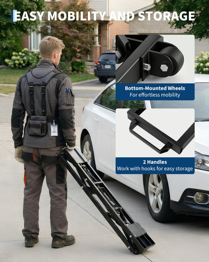 Garvee 5000 LBS Portable Car Lift, Heavy Duty Carbon Steel Truck Lift with 26.8" Max Lift Height, Adjustable Scissor Lift for Cars, SUVs & Light Trucks