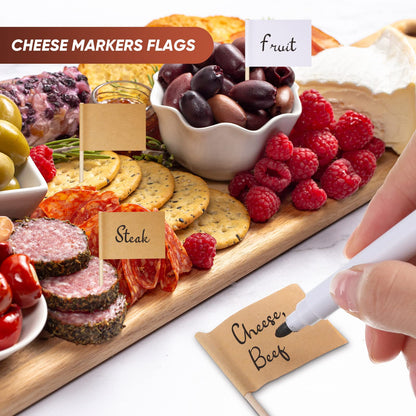 Charcuterie Board Accessories Spreader Knife Set Cheese Butter Spreader Knife Charcuterie Utensils with Wooden Handles Mini Serving Tongs Spoons Forks for party Wedding Christmas (Gold, 20 Pieces)
