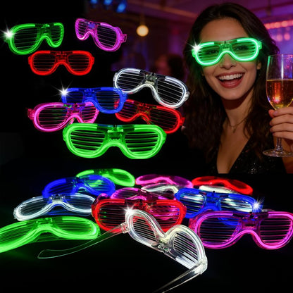 10PCS LED Light Up Glasses - 5 Neon Colors Glow in The Dark Party Supplies, Strobe Eyewear for Halloween Parties, Wedding, Birthday Bashes, Raves, Concerts & Gamer Parties