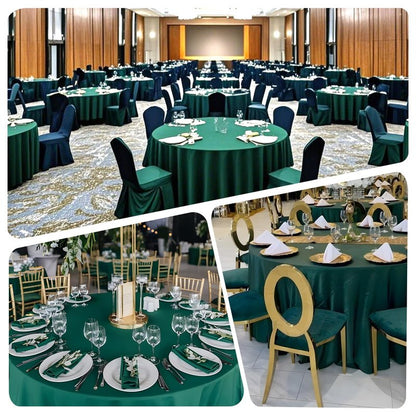 pepmily 8 Pack Green Round Tablecloth 90 Inch Round Table Cloth, Wrinkle Resistant and Washable Tablecloth Polyester Fabric Table Cloth Round Cover for Dining Wedding Banquet Party