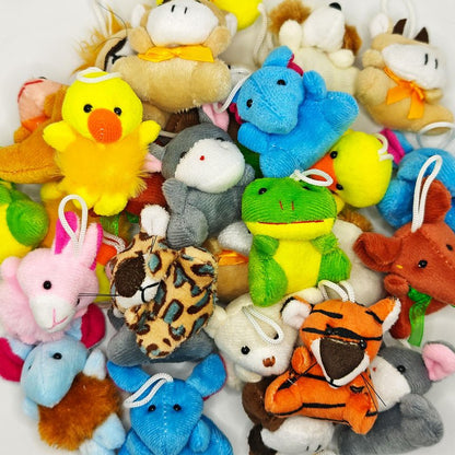 VEALIZUU 24 Packs Mini Plush Animals Toys, Animals Keychain Charms for Kids, Small Stuffed Animal Bulk for Kids, Easter Party Favors, Easter Basket Stuffers, Carnival Prizes, School Gifts