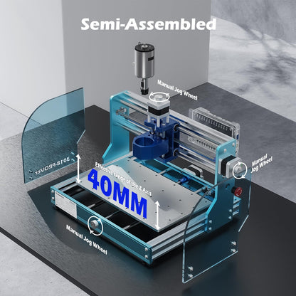 Genmitsu 3018-PROVer V2 CNC Milling Machine, Desktop CNC for Beginner + CNC Dust Shoe ABS Cover Cleaner