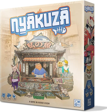 Nyakuza Board Game - Build Your Clan's Seafood Stall and Race to The Grand Market! Fun Competitive Strategy Game for Kids &amp Adults Ages 10+ 2-4 Players 45 Minute Playtime Made by CMON