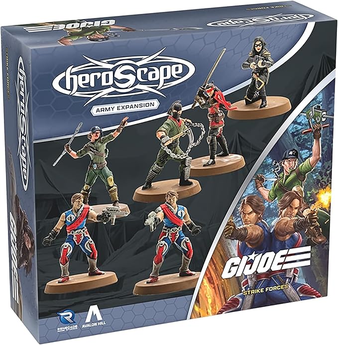Renegade Game Studios GI Joe Heroscape Strike Forces Army Expansion - 4 Heroes 2 Squads Tactical Glyphs