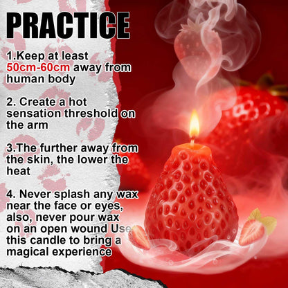 Tisancy 6 Pcs Low Temperature Candles, Strawberry Scented Valentine's Day Gifts Candles Body Safe Wax Low Heat Dripping Play for Valentine's Day Anniversaries, Home Decor(Red, Pink)