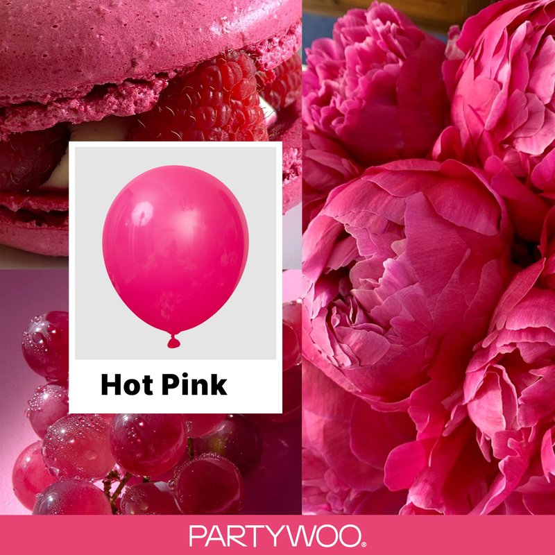 PartyWoo Hot Pink Balloons 123 pcs Different Sizes of 18 12 10 5 Inch Magenta Fuchsia Balloon Arch Kit Garland for Baby Shower Wedding Bridal Shower Anniversary Birthday Party Decorations Pink-Y12