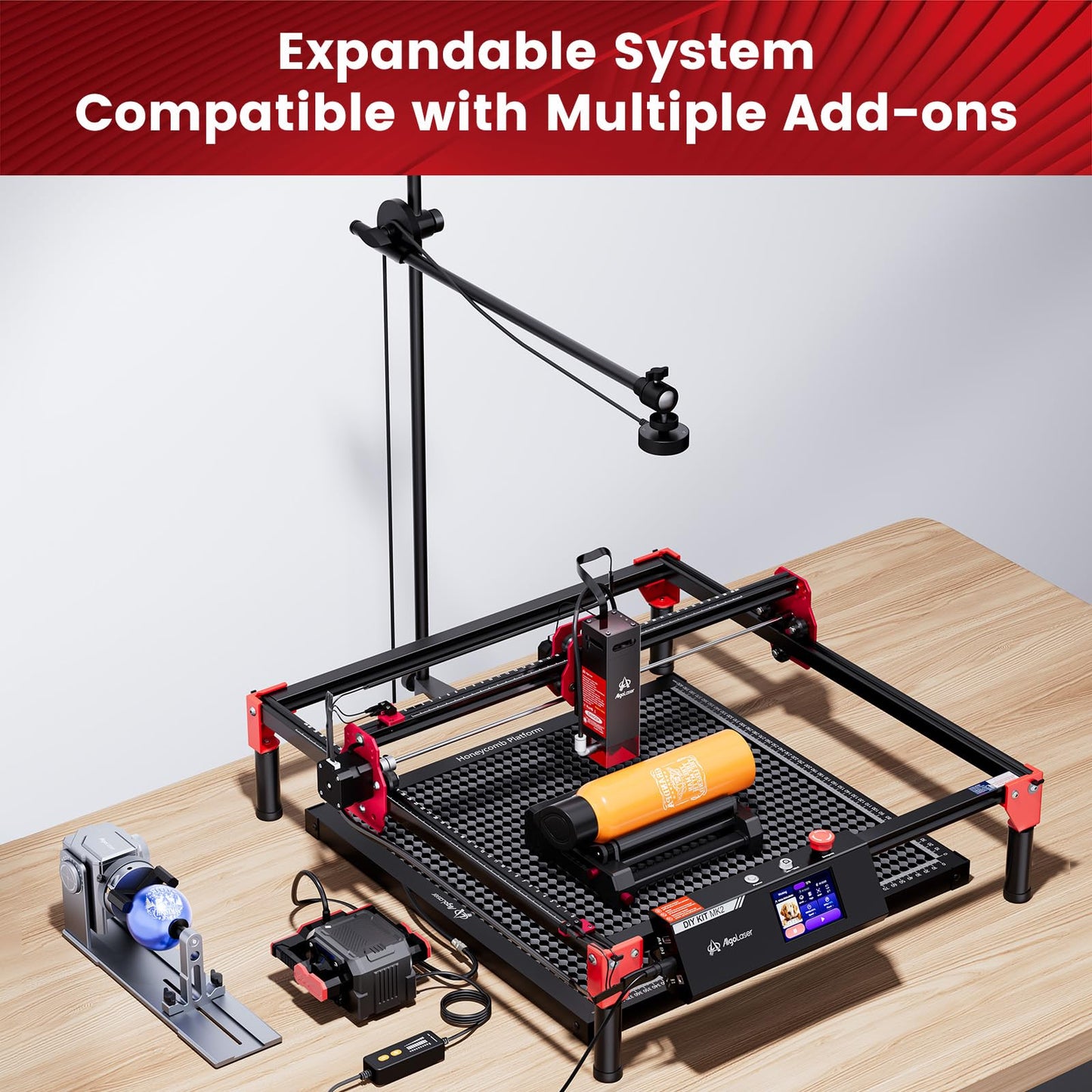 AlgoLaser 10W Laser Engraver Machine - Laser Engraver/Cutter with 3.5" Smart Touchscreen & AlgoOS System, 12000mm/min Speed, 0.05mm Laser Spot, Laser Engraving for Metal, Wood, Glass & Leather