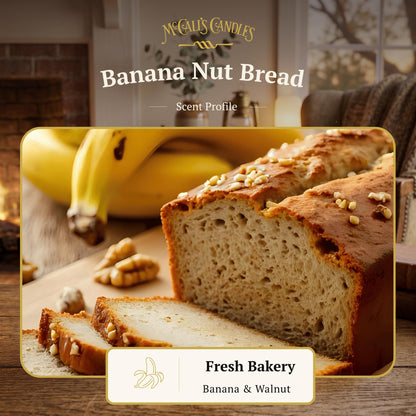 McCall’s Candles | Banana Nut Bread | 26 oz Scented Candle | USA-Poured | Vintage Rustic Jar with Carrying Handle | Fresh Baked Banana Bread & Toasted Nut Fragrance