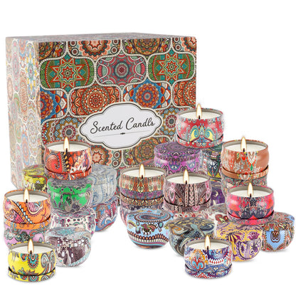 CLTNIKET Scented Candle Gifts Set 36 Pack Soy Wax Travel Tin Jar Candles for Home 2.5 OZ Scented Candles for Mom for Christmas, Birthday, Thanksgiving, Mother's Day.