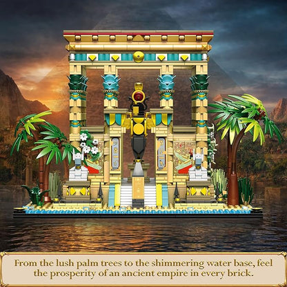 AsmrCap Philaedin Temple Building Set for Adults Egyptian Architecture Building Blocks Miniature Nile Temple Scene Famous Landmark Collection Home Décor Model Building Kit 2018 Pcs