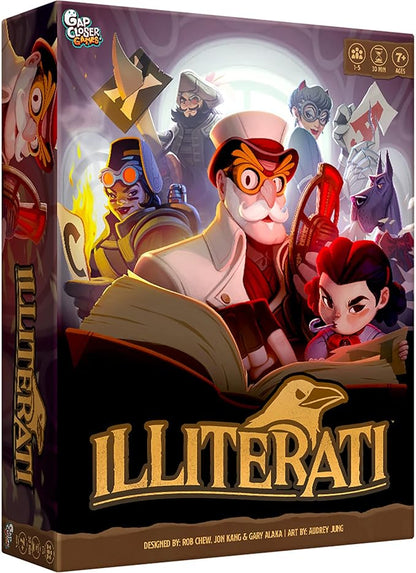 Gap Closer Games | Illiterati | Cooperative Board Game | Word Family Game | 1 to 5 Players | Ages 7+ | 30 Minutes