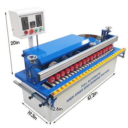 TECHTONGDA Woodworking Edge Bander Automatic Edge Banding Machine for Straight and Curved Edges, No Dust Collection Adjustable Speed 0-6m/min
