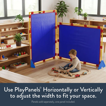 Children's Factory Big Screen PlayPanel, Kids Room Divider, Lightweight, Classroom Privacy Screen, Cantilever Feet, Plastic, Vinyl, 1 Panel, Blue