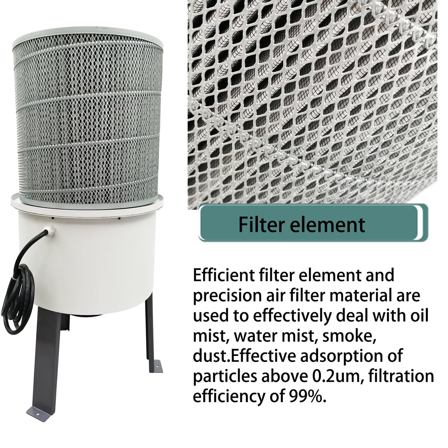INTBUYING 220V Oil Mist Collector 1HP CNC Machine Tool Processing Center Oil Fume Purifier Industrial Soot Purifier 650-824CFM