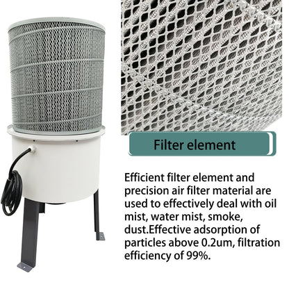 INTBUYING 220V Oil Mist Collector 1HP CNC Machine Tool Processing Center Oil Fume Purifier Industrial Soot Purifier 650-824CFM