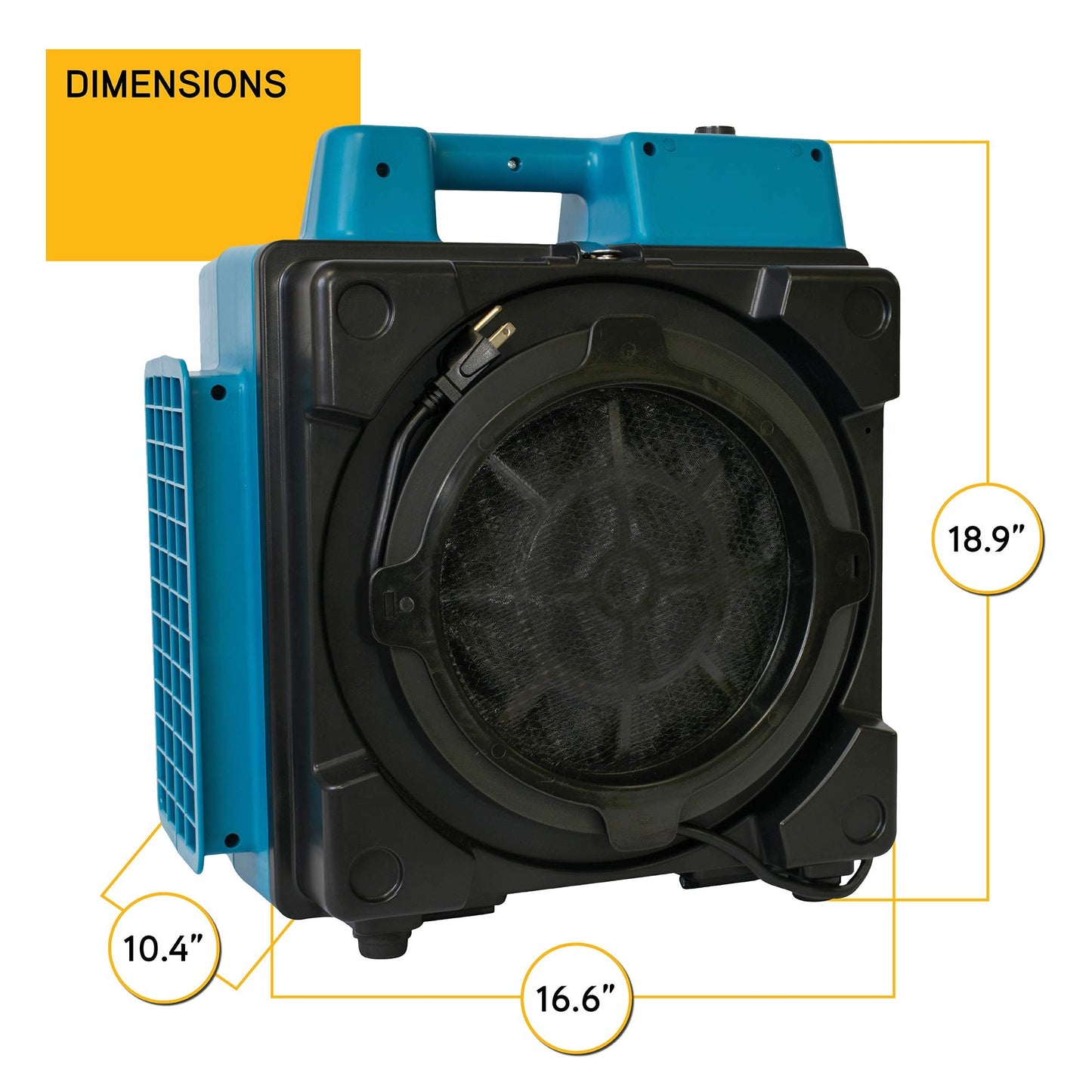 XPOWER X-2580 1/3HP 550 CFM Air Scrubber - Professional 4-Stage HEPA Mini Air Scrubber