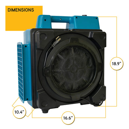 XPOWER X-2580 1/3HP 550 CFM Air Scrubber - Professional 4-Stage HEPA Mini Air Scrubber