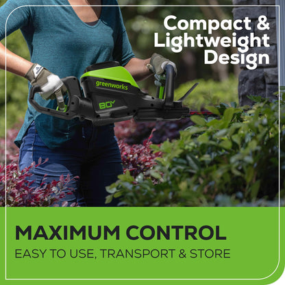 Greenworks 80V 26" Brushless Hedge Trimmer with 2.0Ah Battery and 2A Charger