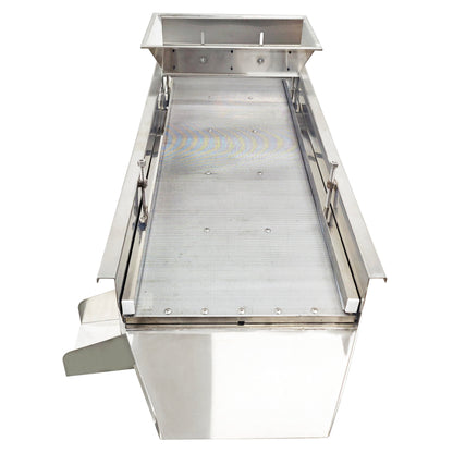 TECHTONGDA Straight Vibrating Sieve Screen Shaker Electric Linear Sifter Machine Stainless Steel One Layer Two Motor 3mm Round Hole Screen Size 40 * 13.8inch