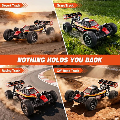 1/12 Brushless RC Cars for AdultsRemote Control Car for Fast Max 42 MPH 4X4 High Speed Racing RC Buggy with 3S 2200 mAh BatteryFast Off-Road RC Truck Suitable as Giftfor Beginner-blue yellow