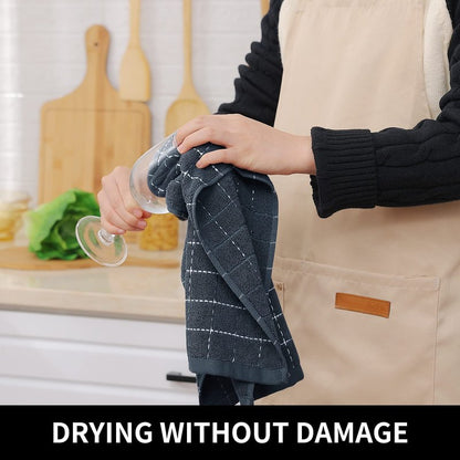 Homaxy 100% Cotton Terry Kitchen Dish Cloths, Ultra Soft and Absorbent Dish Towels for Kitchen, Suitable for Drying and Washing Dishes, 6 Pack, 12 x 12 Inches, Multiple Colour