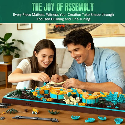 Mythic Dragon Tiles Building Blocks Set with LED Lights Divine Loong 3D Wall Art Building Toys 170020 with Flowers 1532 Pcs Dragon Relief DIY Model Kit for Adult Creative Gifts &amp Decor