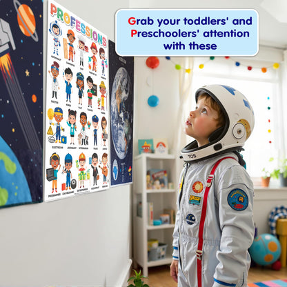 DeeDee's Workshop 16 Educational Posters vol. 2, Toddler Wall Decor, Daycare Essentials, Pre K Learning Materials (English vol. 2)