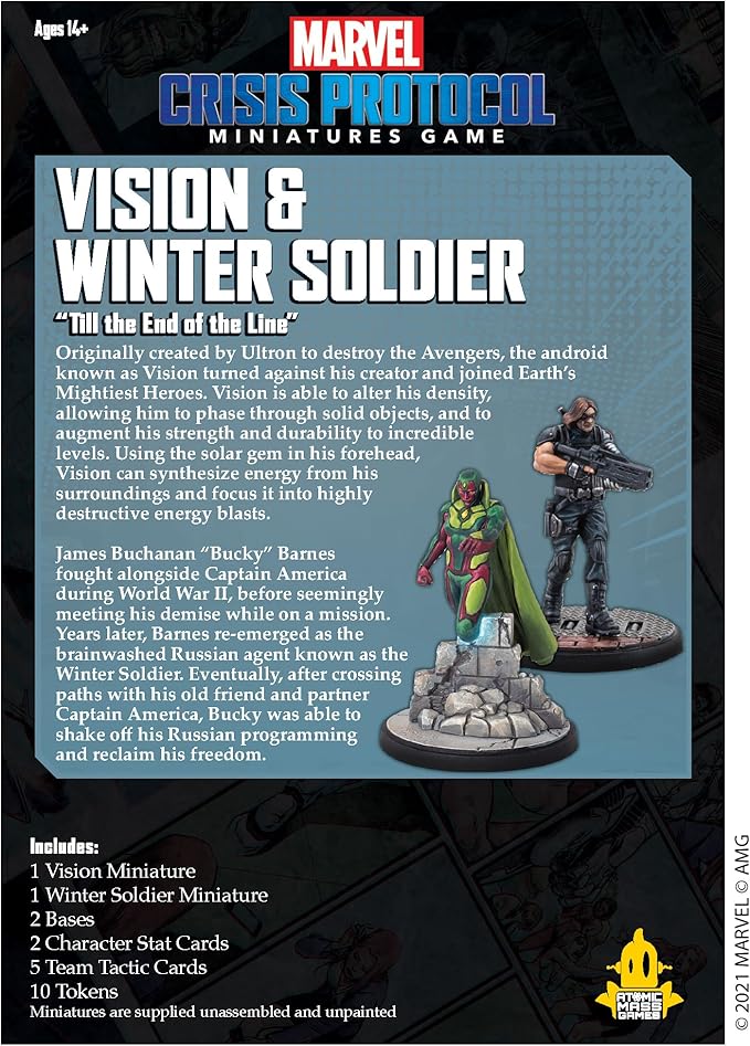 Marvel: Crisis Protocol Vision and Winter Soldier CHARACTER PACK - Heroes of Ever-Shifting Fortunes Tabletop Superhero Game Ages 14+ 2 Players 90 Minute Playtime Made by Atomic Mass Games