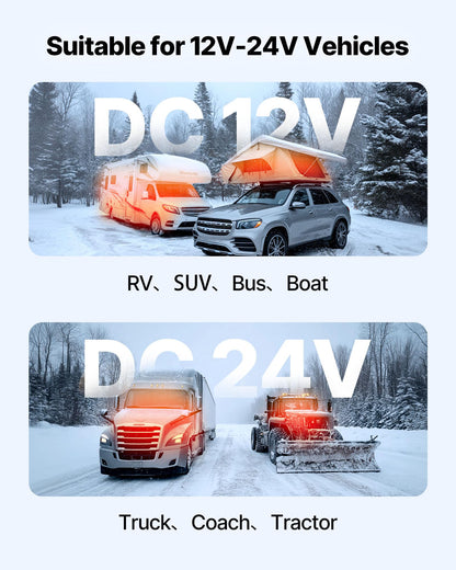VEVOR Diesel Heater, 12V All-in-one Diesel Air Heater with Remote Control and LCD Display, 5L Fuel Tank Fast Heating Portable Diesel Parking Heater for RV, Truck, 8KW, Basic, Orange