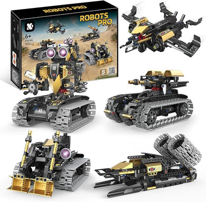 Robot Building Kit with Remote Control STEM Gifts for Kids Age 8-12 Science Robot Kit Coding Robotics Technic Toy for Boys Girls Birthday Gifts 5-in-1 Models with 323 Pieces